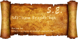 Sólyom Erzsébet névjegykártya